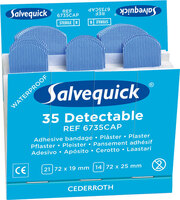 Salvequick Detectable Plasters Refill 6X35 Blue (Box of 6)
