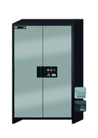 asecos Typ 90 Sicherheitsschrank Q-CLASSIC-90 Modell Q90.195.120.MM in asecos Silber mit 2x Fachboden Standard (Stahlblech)