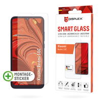 Displex Smart Glass (9H) für Xiaomi Redmi 10C, Montagesticker, unzerbrechlich, ultra-dünn, unsichtbar