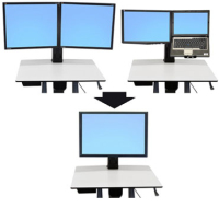 Ergotron WorkFit Convert-to-Single HD Kit from Dual or LCD & Laptop 76.2 cm (30") Desk