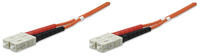 Intellinet Glasfaser LWL-Anschlusskabel, Duplex, Multimode, SC/SC, 50/125 µm, OM2, 3 m, orange
