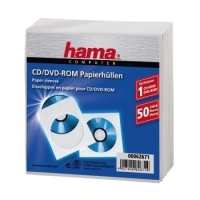 Hama CD-ROM Paper Sleeves 50, White 50 discos Blanco