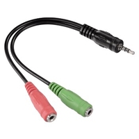 Hama 0.1v 3.5mm jack M/F audio cable 0.1 m Black