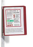 Durable VARIO WALL 5 Panel Magnetic Display Panel Document Holder | A4 Red