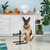 Relaxdays Futterstation Hund, 2,2 l Edelstahlnäpfe, Napfständer höhenverstellbar HBT 42 x 53 x 26cm, rutschfest, silber