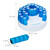 Relaxdays Tablettenbox, große Pillendose für 31 Tage, BPA-freier Kunststoff, tägliche Medikamentenbox, weiß/blau