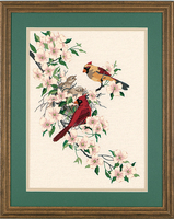 Embroidery Kit: Crewel: Cardinals in Dogwood