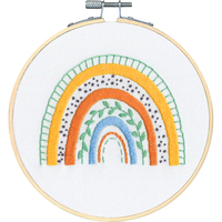 Embroidery Kit with Hoop: Rainbow