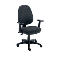 Astin Cassius Operator Chair with Adjustable Arms 590x900x1050mm Charcoal KF810777