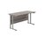 Jemini Cantilever Rectangular Desk 1400x600mm Grey Oak/Silver KF806332