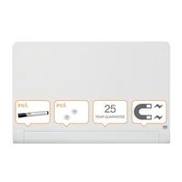Nobo Impression Pro Glass Magnetic Whiteboard concealed pen tray 1000x560mm Brilliant White