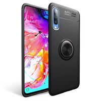 NALIA Case compatible with Samsung Galaxy A70, Silicone Cover with 360 Degree Rotating Ring Holder for Magnetic Car-Mount, Protective Kickstand Bumper Slim Fit Shockproof Mobile...