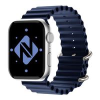 NALIA Ocean Cinturino Smart Watch compatible con Apple Watch Bracciale Ultra/SE Series 8/7/6/5/4/3/2/1, 42mm 44mm 45mm 49mm, per iWatch Orologio Fitness Donna Uomo, Silicone Blu...