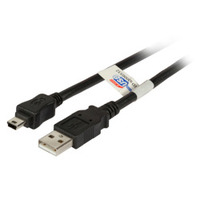 USB2.0 Kabel A - Mini-B 5pol. St-St 0,5m schwarz, Premium