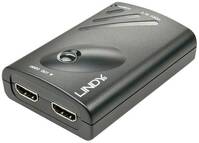 LINDY 38409 Kijelző csatlakozó / HDMI Konverter [1x DisplayPort alj - 2x HDMI alj] Fekete