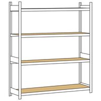 Wide span shelf unit, with moulded chipboard, height 2500 mm