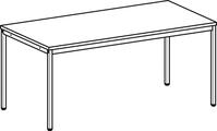 Schreibtisch, BxTxH 1600x800x720 mm, 4-Fuß-Gestell lichtgrau, Platte lichtgrau
