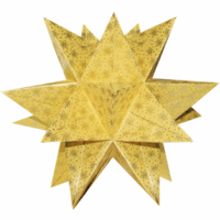 Faltblätter Aurelio Stern 'Bellatrix' 110g/qm 15x15cm VE=33 BLatt gelbgold/gold