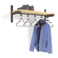 Probe wall mounted shelf and coat rail - black