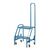 Warehouse steps with spring loaded castors, 2 tread - single looped handrail