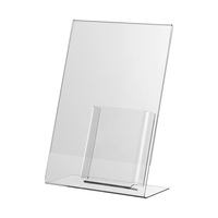 Tabletop Display / Menu Card Holder / L-Display "Tiber" with Holder for 1/3 A4 Flyers | 2 + 3 mm A4