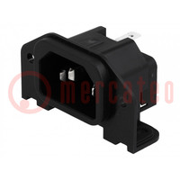 Connector: AC supply; socket; male; 10A; 250VAC; IEC 60320; C14 (E)