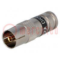 Plug; coaxial 9.5mm (IEC 169-2); female; RG6; compression