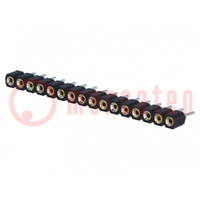 Socket; pin strips; female; PIN: 16; turned contacts; straight