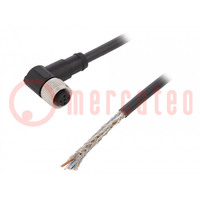Cable de conexión; M12; PIN: 5; angular; 5m; enchufe; 60VAC; 4A; PUR