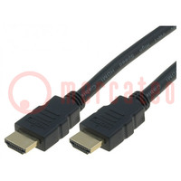 Cable; HDMI 1.4; HDMI plug,both sides; PVC; Len: 10m; black; 28AWG