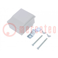 Enclosure: junction box; X: 80mm; Y: 90mm; Z: 48mm; ABS; light grey
