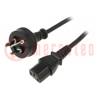 Cable; 3x0.75mm2; AS/NZS 3112 (I) plug,IEC C13 female; PVC; 1.8m