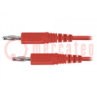 Test lead; 70VDC; 33VAC; 16A; banana plug 4mm,both sides; red