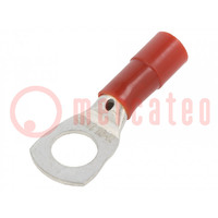 Tip: ring tube; M10; Ø: 10.5mm; 10mm2; crimped; for cable; insulated