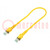 Patch cord; S/FTP; 6a; corde; Cu; PUR; jaune; 0,5m; 27AWG; Filons: 8