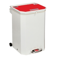 Waste Bins - Bin - 50L Flame Retardant with Red Lid