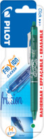 Tintenroller FriXion Clicker 0.7, mit Druckmechanik, radierbare Tinte, nachfüllbar, 0.7mm (M), Grün, Blister