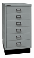 Bisley MultiDrawer™, 29er Serie mit Sockel, DIN A3, 6 Schubladen, Farbe silber