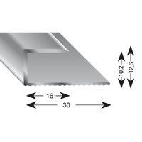 Produktbild zu Profilo coprigiunto ad U alluminio anodizzato argento 10/1000 mm