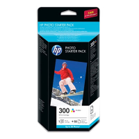 HP 300 Photo Starter Pack-50 sht/10 x 15 cm cartucho de tinta Original Cian, Magenta, Amarillo