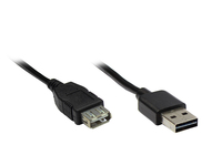 Alcasa USB A - USB A 5m M/F USB-kabel USB 2.0 Zwart