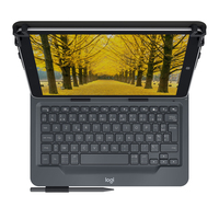Logitech Universal Folio with integrated keyboard for 9-10 inch tablets Schwarz Bluetooth AZERTY Französisch