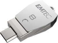 Emtec T250B USB-Stick 8 GB USB Type-A / Micro-USB 2.0 Edelstahl