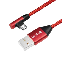 LogiLink CU0150 kabel USB 1 m USB 2.0 USB A Micro-USB B Czarny, Czerwony