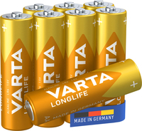 Varta Longlife, Batteria Alcalina, AA, Mignon LR6, 1.5V, Blister da 8, Made in Germany
