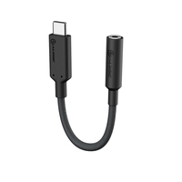 ALOGIC ELPC35A-BK cable de teléfono móvil Negro 0,1 m USB-C 3,5 mm