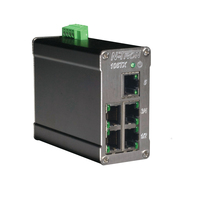 Red Lion 105TX Netzwerk-Switch Unmanaged Fast Ethernet (10/100) Schwarz, Edelstahl