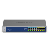 NETGEAR GS516UP Beállítást nem igénylő (unmanaged) Gigabit Ethernet (10/100/1000) Ethernet-áramellátás (PoE) támogatása Szürke