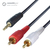 connektgear 5m 3.5mm Stereo to 2 x RCA/Phono Audio Cable - Male to Male - Gold Connectors