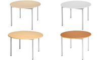 SODEMATUB Table universelle 80ROHA, rond, 800 mm, hêtre/alu (71220095)